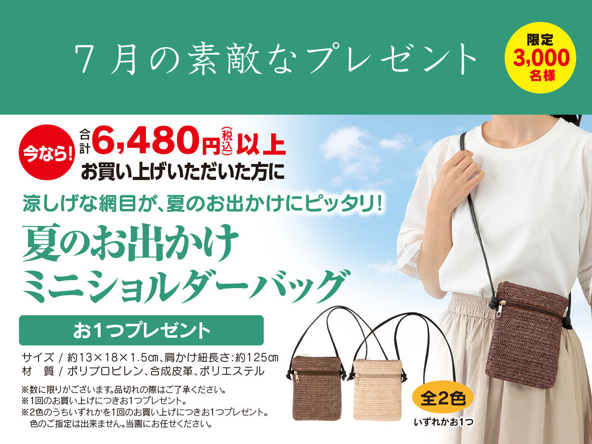 7月のお楽しみプレゼント　夏のおでかけミニショルダーバッグ