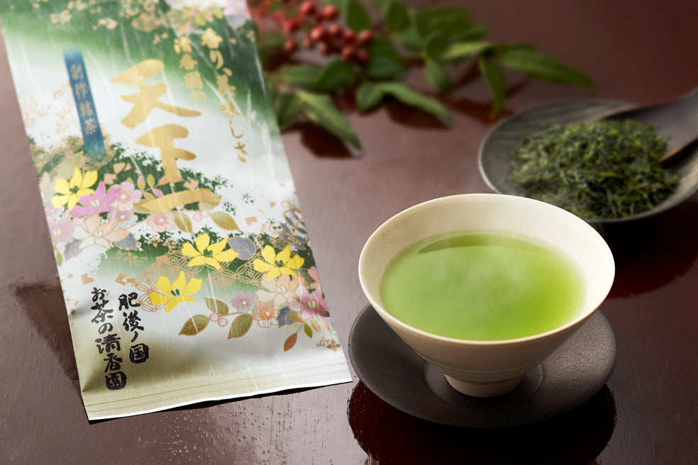 
                  
                    清香園の新茶天下一 10本セット 茶葉タイプ(100g入×10) 包装紙柄封筒付き
                  
                
